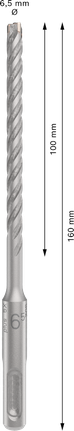ดอกสว่านเจาะกระแทก PRO SDS plus-5X, ขนาด 6.5 x 100 x 160 มม. ดอกสว่านกระแทก Bosch PRO SDS plus-5X 6.5 x 160 มม.