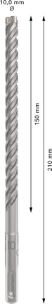 ดอกสว่านเจาะกระแทก PRO SDS plus-5X, ขนาด 10 x 150 x 210 มม. ดอกสว่านกระแทก Bosch PRO SDS plus-5X 10 มม. ยาว 210 มม.