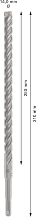 ดอกสว่านเจาะกระแทก PRO SDS plus-5X, ขนาด 14 x 250 x 310 มม. ดอกสว่านกระแทก Bosch PRO SDS plus-5X 14 x 250 x 310 มม.