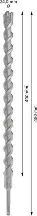 ดอกสว่านเจาะกระแทก PRO SDS plus-5X, ขนาด 24 x 400 x 450 มม. ดอกสว่านกระแทก Bosch PRO SDS plus-5X 24x400x450 มม.