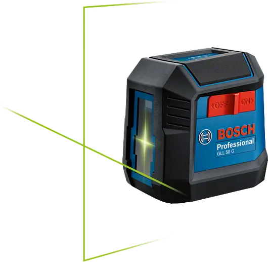 เครื่องมือวัดระดับเลเซอร์ Bosch GLL 50 G พร้อมเส้นสีเขียว.