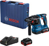 Bosch GBH 185-LI สว่านโรตารี่ไร้สายพร้อมแบตเตอรี่ เครื่องชาร์จ และเคส.