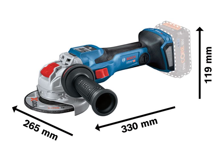 เครื่องเจียรไฟฟ้าไร้สาย Bosch GWX 18V-15 SC พร้อมระบบ X-LOCK