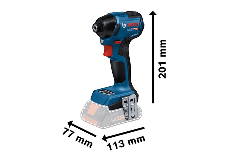 GDR 18V-220 C ไขควงกระแทก Bosch GDR 18V-220 C ความสูง 201 มม.