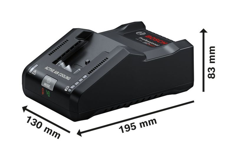 GAL 18V-160 เครื่องชาร์จแบตเตอรี่ Bosch GAL 18V-160 พร้อมระบบระบายความร้อนด้วยอากาศ