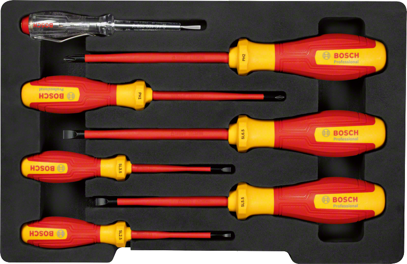ชุดไขควงหุ้มฉนวน VDE 7 ชิ้น Bosch.