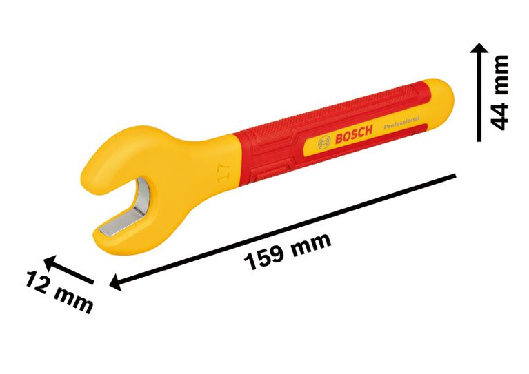 ประแจ VDE ขนาด 17 มม. ประแจปากตายหุ้มฉนวน Bosch ได้รับการรับรอง VDE
