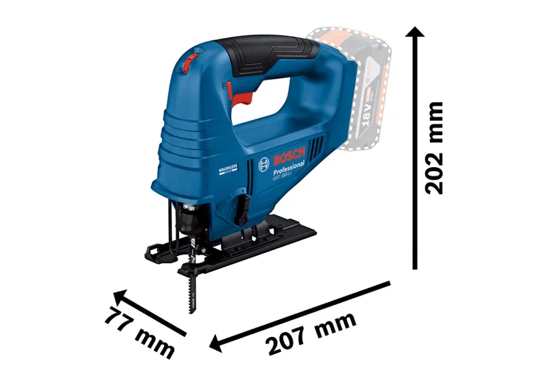 จิ๊กซอว์ไร้สาย Bosch GST 183-LI ที่มีขนาดกะทัดรัด.