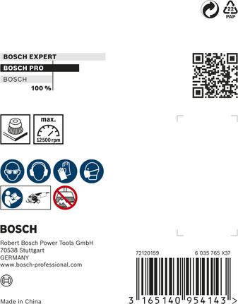 แปรงถ้วยทำความสะอาดสเตนเลส Bosch PRO X-Lock ขนาด 75 x 0.3 มม.