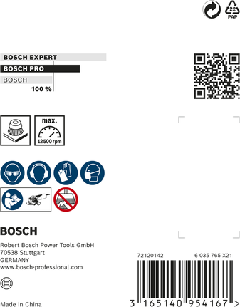 แปรงทำความสะอาดโลหะ Bosch PRO ขนาด 75×0.30 มม. X-Lock.