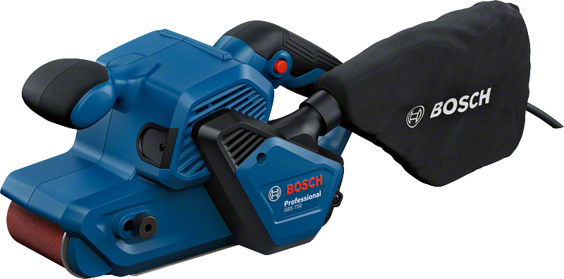 เครื่องขัดสายพาน Bosch GBS 750 พร้อมถุงเก็บฝุ่น.
