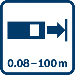  ไอคอน Bosch MT GLM 100C ระยะเป้าหมาย 0.05-100 m pos