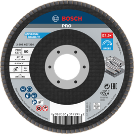Bosch PRO X571 จานเจียร 115มม. G80 สำหรับการเจียรโลหะ.