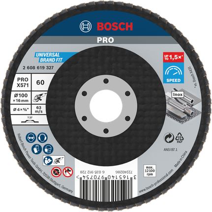 Bosch PRO X571 จานขัด G60 สำหรับงานขัดโลหะ.