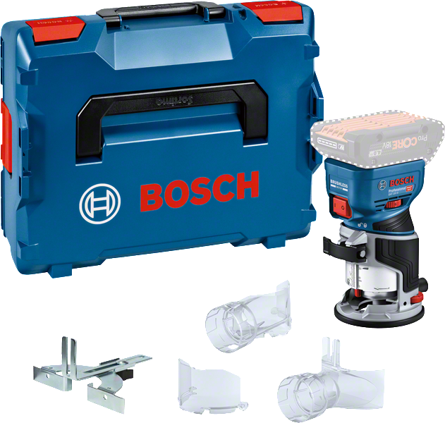 เราเตอร์ไร้สาย Bosch GKF 18V-8 พร้อมเคสและอุปกรณ์เสริม.