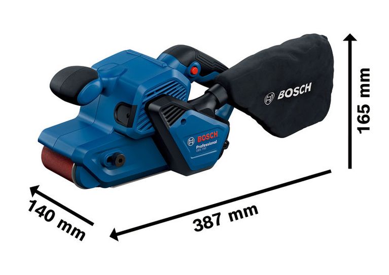 เครื่องขัดสายพาน Bosch GBS 750 พร้อมถุงเก็บฝุ่น.