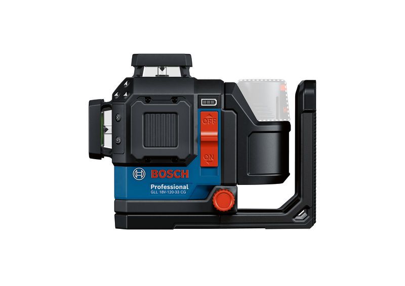 เครื่องมือวัดระดับเลเซอร์ Bosch GLL 18V-120-33 CG พร้อมสวิตช์เปิด-ปิด.
