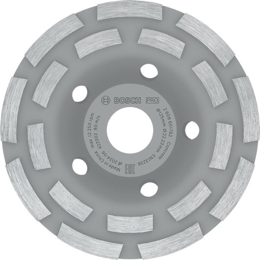 หัวเจียรคอนกรีต Bosch PRO 125 มม. สำหรับการเจียรพื้นผิว.