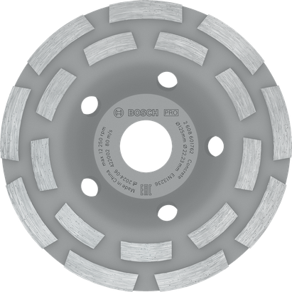 หัวเจียรคอนกรีต Bosch PRO 125 มม. สำหรับการเจียรพื้นผิว.