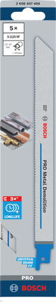 ใบเลื่อยตัดโลหะ Bosch PRO Metal Demolition S1125VF ขนาด 225 มม. 5 ชิ้น.