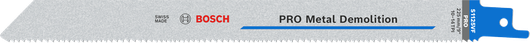 ใบเลื่อย Bosch PRO Metal Demolition S1125VF ที่มีฟันแบบต่างๆ.