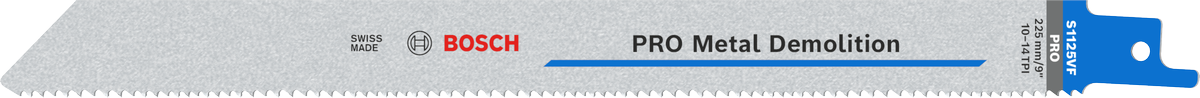ใบเลื่อย Bosch PRO Metal Demolition S1125VF ที่มีฟันแบบต่างๆ.