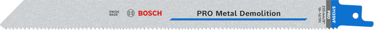ใบเลื่อย Bosch PRO Metal Demolition S1125VF ที่มีฟันแบบต่างๆ.