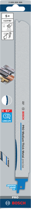 ใบเลื่อยวงเดือน Bosch PRO สำหรับโลหะหนาปานกลาง รุ่น S1237BEF จำนวน 5 ใบ