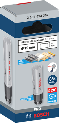 ดอกเจาะคว้าน PRO Multi Material PC Plus, 19 มม. ใบเลื่อยเจาะรู Bosch PRO Multi Material ขนาด 19 มม.