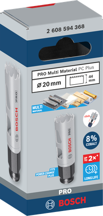 ดอกเจาะคว้าน PRO Multi Material PC Plus, 20 มม. ใบเลื่อยเจาะรู Bosch PRO Multi Material ขนาด 20 มม.