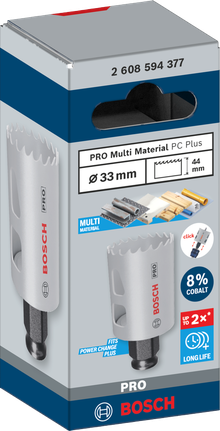 ดอกเจาะคว้าน PRO Multi Material PC Plus, 33 มม. ใบเลื่อยเจาะรู Bosch PRO Multi Material ขนาด 33 มม.