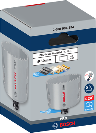 ดอกเจาะคว้าน PRO Multi Material PC Plus, 60 มม. ใบเลื่อยเจาะรู Bosch PRO Multi Material ขนาด 60 มม.