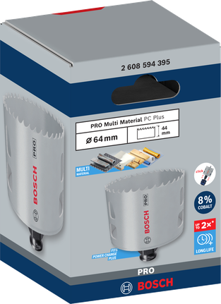 ดอกเจาะคว้าน PRO Multi Material PC Plus, 64 มม. ดอกเจาะหลุม Bosch PRO Multi Material PC Plus ขนาด 64 มม.