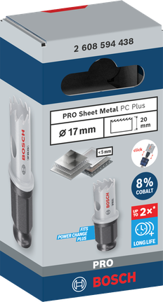 ดอกเจาะคว้าน PRO Sheet Metal PC Plus, 17 มม. ใบเลื่อยเจาะรู Bosch PRO Sheet Metal PC Plus 17 มม.