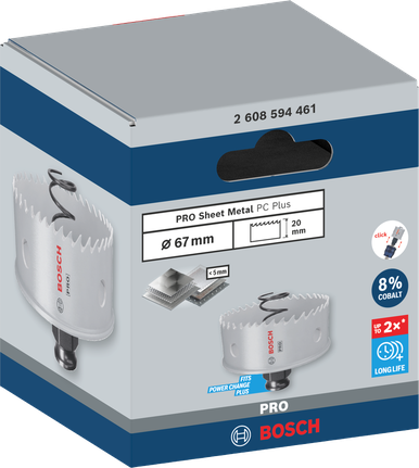 ดอกเจาะคว้าน PRO Sheet Metal PC Plus, 67 มม. ใบเลื่อยเจาะรู Bosch PRO Sheet Metal PC Plus ขนาด 67 มม.