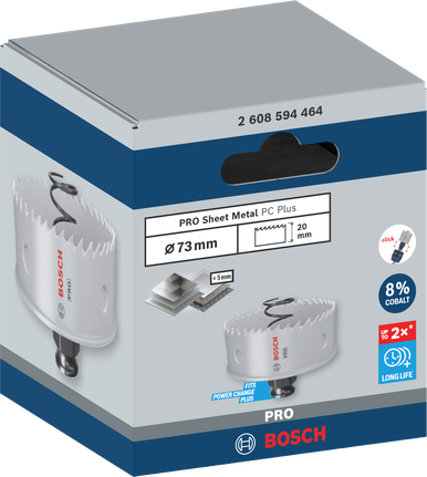 ดอกเจาะคว้าน PRO Sheet Metal PC Plus, 73 มม. ใบเลื่อยเจาะรู PC Plus รุ่น PRO Sheet Metal Bosch ขนาด 73 มม.