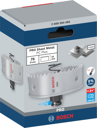 ดอกเจาะคว้าน PRO Sheet Metal PC Plus, 76 มม. ใบเลื่อยเจาะรู Bosch PRO Sheet Metal ขนาด 76 มม.