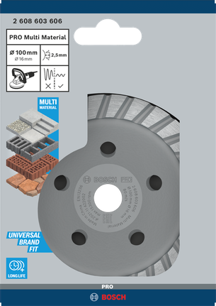 หัวเจียร Bosch PRO Multi Material 2.5 x 100 x 16 มม.