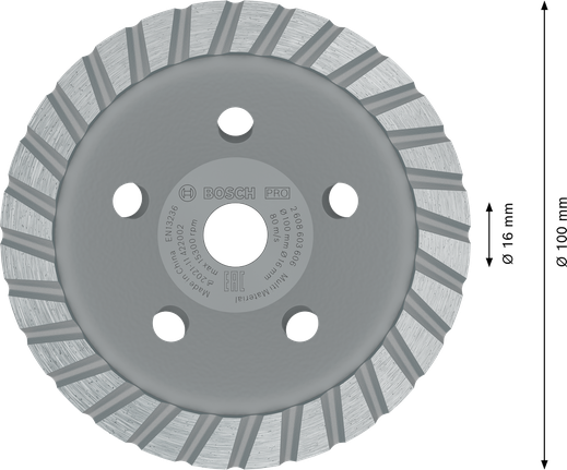 หัวเจียรวัสดุหลายชนิด Bosch PRO เส้นผ่านศูนย์กลาง 100 มม.