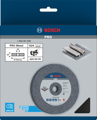 PRO Metal ใบเจียรโลหะ Bosch PRO 150×20×20 มม.