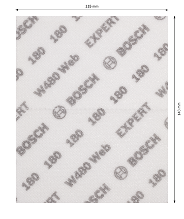 Bosch EXPERT W480 แผ่นขัดมือ 115x140mm G180.