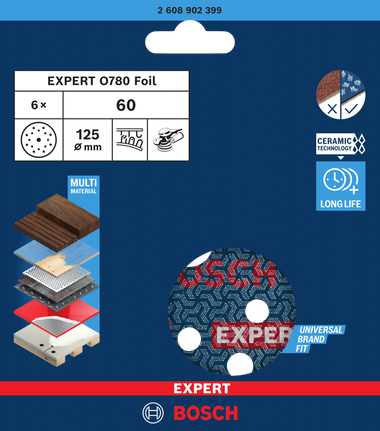 Bosch EXPERT O780 แผ่นขัด 125 มม. เบอร์ 60.