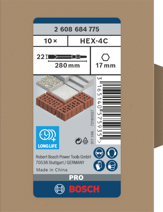 ชุดดอกสกัดปากแบน PRO HEX 17-4C - Bosch Professional