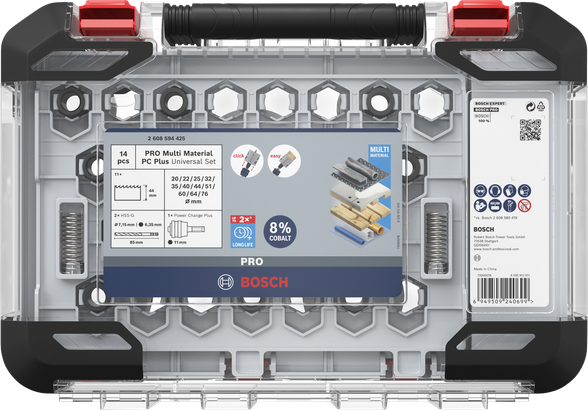 ชุดเลื่อยเจาะรู Bosch PRO Multi Material PC Plus 14 ชิ้น.