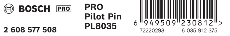 บรรจุภัณฑ์ Bosch PRO Pilot Pin PL8035.