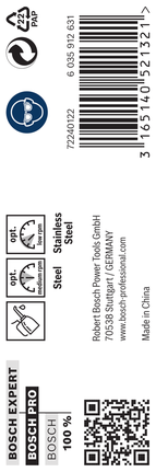เกลียวดอกสว่าน PRO Stainless Steel HSS-Co 9.5 x 81 x 125 มม. 5 ชิ้น เกลียวดอกสว่าน PRO Stainless Steel HSS-Co 9.5 x 81 x 125 มม. 5 ชิ้น