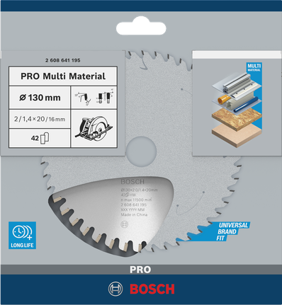 ใบเลื่อยวงเดือน Bosch PRO Multi Material ขนาด 130 มม.