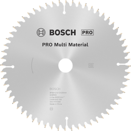 ใบเลื่อยวงเดือน Bosch PRO Multi Material 184 มม.