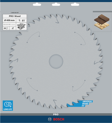 ใบเลื่อยวงเดือนไม้ Bosch PRO 406 มม.