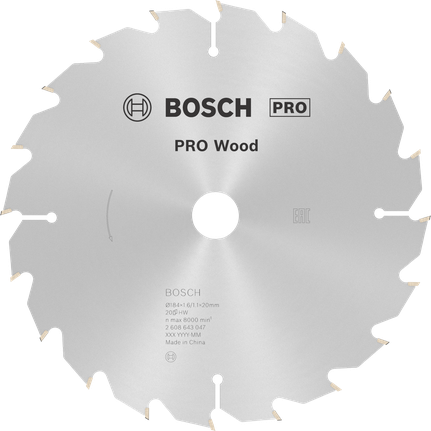 ใบเลื่อยวงเดือน PRO Wood, 184 x 1.6 x 20 มม. ใบเลื่อยวงเดือน PRO Wood, 184 x 1.6 x 20 มม.